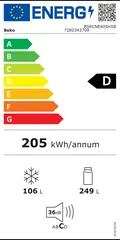 Étiquette énergie du Beko B5RCNE405HXB