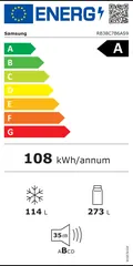 Étiquette énergie du Samsung RB38C7B6AS9
