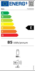 Étiquette énergie du Beko TS190040N