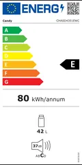 Étiquette énergie du Candy CHASD4351EWC