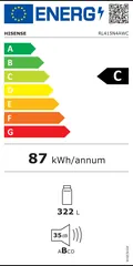 Étiquette énergie du Hisense RL415N4AWC