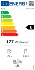Étiquette énergie du Candy CDH1S513EW