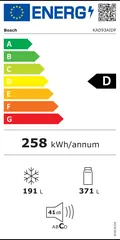 Étiquette énergie du Bosch KAD93AIDP