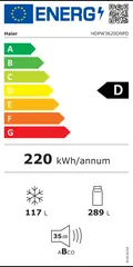 Étiquette énergie du Haier HDPW3620DNPD