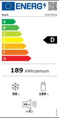 Étiquette énergie du Bosch KGN33NSDB