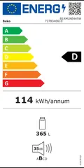 Étiquette énergie du Beko B1RMLNE445W