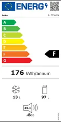 Étiquette énergie du Beko B1753HCN