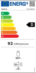 Étiquette énergie du Vedette VFM335BRDW