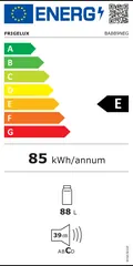 Étiquette énergie du Frigelux BAB89NEG